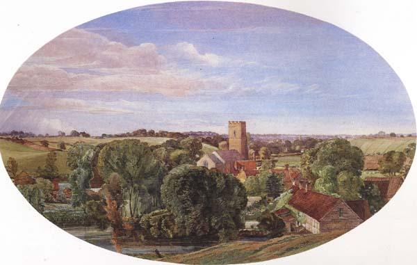 Anthony Frederick Augustus Sandys A Panoramic View of Hunworth (mk46) oil painting image